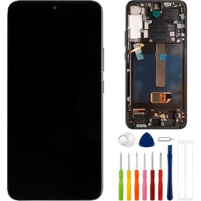OLED Digital Display Compatible with Samsung Galaxy S22 Plus S22+ 5G SM-S906B SM-S906U 6.6" LCD Display Touch Screen Assembly with Tools Support Fingerprint（with Frame）