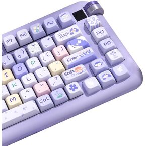 Cute Strawberry Bunny Theme keycaps 158 Key PBT keycaps MDA Custom keycap Set is Suitable for 61/87/104/108 Cherry MX Switch and Other Mechanical Keyboards (Strawberry)