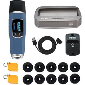 JWM Long Range Guard Tour Patrol System with Downloader, RFID Flashlight Security Guard Equipment with OLED Screen, Free Cloud Software, 2.4G Card for Long Distance Reading