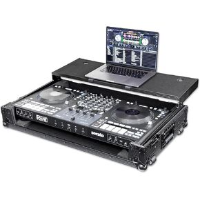 Headliner Flight Custom Fit Case with Laptop Platform and Wheels Compatible with Rane Four DJ Controller, DJ Equipment Road Case
