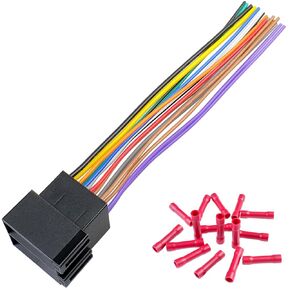 Radio Wiring Harness 16Pin Compatible with Volkswagen Beetle Golf Passat Jetta Mercedes-Benz Sprinter,Car Stereo Wiring Harness Cable Replacement for Audi A4 A6 A8 Radio Wire Adapter