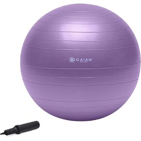 Gaiam 05-51982 Total Body Balance Ball Kit - Includes 65cm Anti-Burst Stability Exercise Yoga Ball, Air Pump & Workout Video - Green