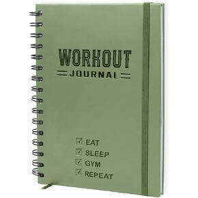 Hardcover Fitness Journal Workout Planner for Men & Women - A5 Sturdy Workout Log Book to Track Gym & Home Workouts