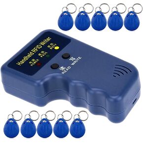 125KHz RFID Access Control Card Reader Writer Duplicator Cloner, with 10pcs 125KHz Copy Cards, Can Only Match General 125KHz RFID Key Fobs or Cards
