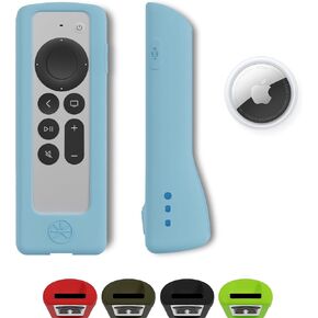 GripStand™ Apple TV Remote Case: Stand-Up Design, Enhanced Grip, Anti-Slip & Drop Protection, AirTag Compatible, Fits Siri Apple TV 4K/HD (2nd & 3rd Gen) – Sky Glow by 73&Sunny.