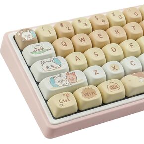 Sunzit PBT Keycaps - MOA Keycaps, Cute Keycaps for Mechanical Keyboard, Chiikawa Momonga Keycap Set, 132 Keys, Dye-Sublimation Custom Keyboard Cap for Cherry Gateron MX Mechanical Keyboard