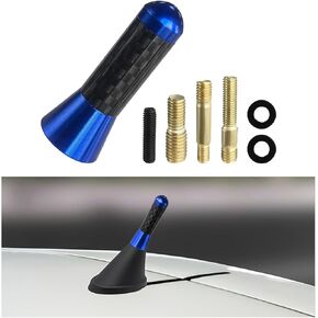 Car Short Antenna, 1.4 Inch Aluminum Auto Roof Mount Short Antenna, Radio Antenna Mast Replacement with Screws Universal for Most Vehicles, Universal Car Accessories (Black)