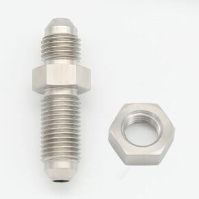 Stainless Steel -4 AN Male Flare Bulkhead Union Brake Hose Fitting, Straight