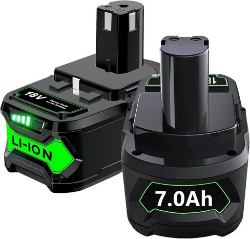 TURPOW 2Pack 7.0Ah Replacement for Ryobi 18V Lithium Battery Compatible with Ryobi 18 Volt ONE+ Plus P107 P108 P102 P103 P104 P105 P109 P122 Cordless Tools in Saudi Arabia