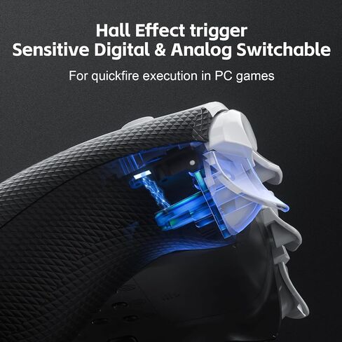 BINBOKPLAY Ultra Pro Controller, Game Controller for PC/Switch/Steam Deck etc.7 Color LED Hall Effect Controller with Microswitch Buttons, PC Controller Wireless Changeable Digital & Analog Trigger in Saudi Arabia