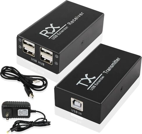GINTOOYUN 196ft USB 2.0 Extender Adapter,USB Extender with 4 USB 2.0 Hub Over Cat5e/6 to 60m,Use CAT6 Cable Can Make Low Speed USB Devices Transmit Extend Up to 200m,Support Windows,Mac OS X,Linux,etc in Saudi Arabia
