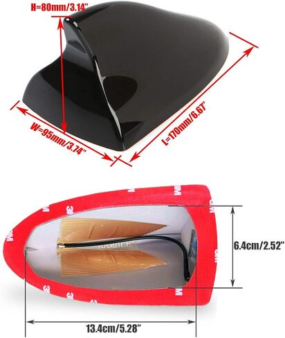 Ramble- Shark Fin Antenna, Shark Fin Car Styling Aerials, Auto Radio Antennas, for Suzuki SX4,S-Cross,Vitara,Grand Vitara,Grand Nomade and Baleno (Advanced Model, Black Color) in Saudi Arabia