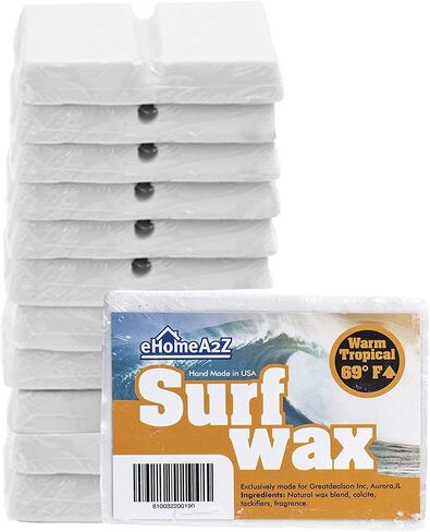 EHOMEA2Z Surf Wax دافئ استوائي حار عالي الأداء طبيعي بالكامل 1,2,3,4,6,12 عبوة من رائحة المانجو وشمع ركوب الأمواج وألواح التزلج على الماء لزجة in Kuwait