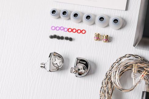 Linsoul SIMGOT EW300 1DD+1Planar+1PZT Hybrid Driver IEMs, Standard Edition | HiFi Wired Earbuds, Gaming Earbuds with Detachable Nozzles, Silver-Plated OFC In Ear Monitor Cable for Audiophile Musician in Kuwait