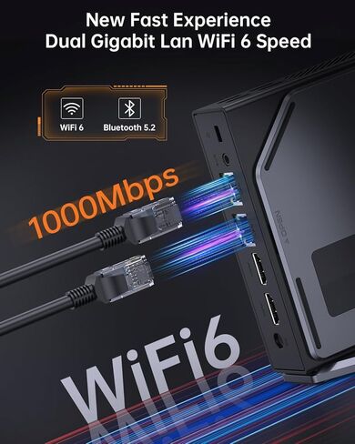 كمبيوتر صغير ACEMAGIC S1، الجيل الثاني عشر N95 16GB DDR4 512GB M.2 SSD أجهزة كمبيوتر صغيرة مع شاشة LCD DIY، كمبيوتر شخصي صغير ثنائي القناة مع شاشة مزدوجة RGB Light 4K، يدعم 4K/WiFi 5/BT4.2/المنزل/المكتب in Kuwait