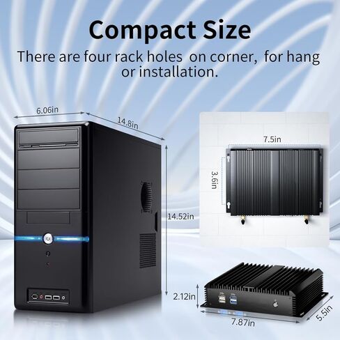 msecore Industrial PC, Fanless Mini Computer with Core i7-5500U, 16G RAM 512G SSD, Dual NIC, 2*COM RS232, Wi-Fi/4G, 1*HDMI 1*VGA, Dual Display, Windows 10 Pro/Linux/Ubuntu in Saudi Arabia