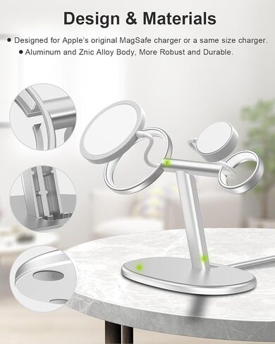 EWA 2 in 1 Phone Stand for Mag Safe Charger,Excellent Combination for iPhone & Watch Charger, Compatible with iPhone 15/14/13/12/pro/pro Max and Apple Watch [Magsasfe Not Included] in Saudi Arabia