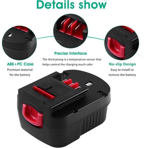 2Pack 3600mAh Ni-Mh Replacement for Black and Decker 12V Battery Compatible with Black and Decker 12 Volt Battery HPB12 FS120BX FSB12 FS120B A1712 A12 BD12PSK SS12 BDID1202 XD1200K CDC120ASB HPD12K-2 in Kuwait