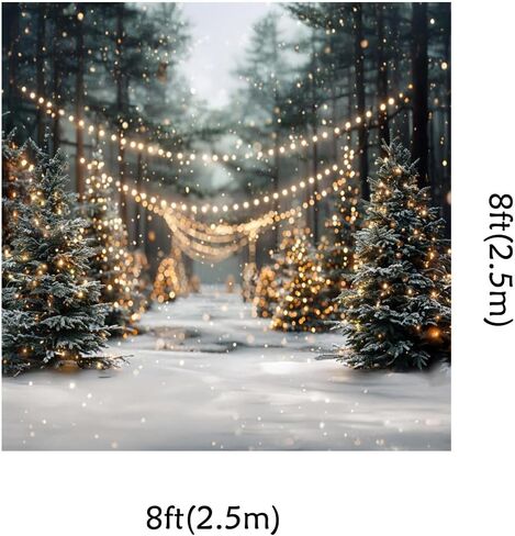 Kate 7x5ft Forest Christmas Tree Market Decoration Photography Backdrops Forest Lighting Winter Wonderland Landscape Princess Photo Background in Kuwait