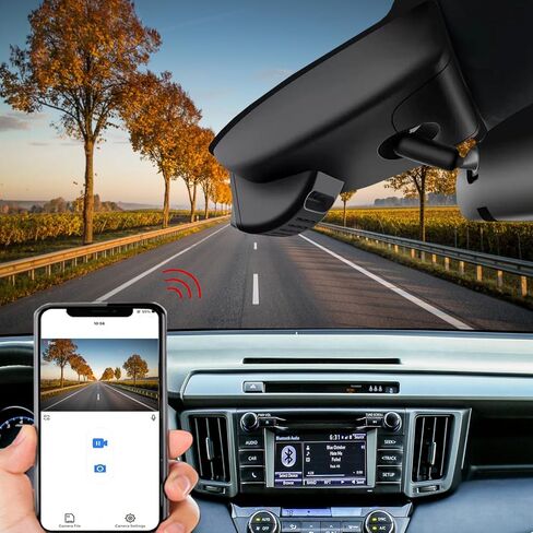 كاميرا داش 4K لسيارة Toyota RAV4 2017 2018 LE Limited XLE SE Adventure Platinum، فيديو 2160P، مظهر OEM، مستشعر G، WiFi، التوصيل والتشغيل، بطاقة 64 جيجابايت مجانية in Kuwait