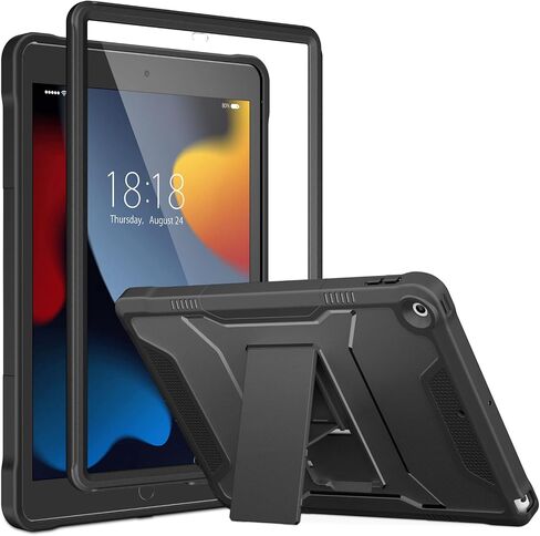 DTTO for iPad 9th/8th/7th Generation 10.2 Inch Case 2021/2020/2019, Built-in Screen Protector, Durable Shockproof Full Body Protective Cover with Kickstand for iPad 10.2", Navy Blue in Saudi Arabia