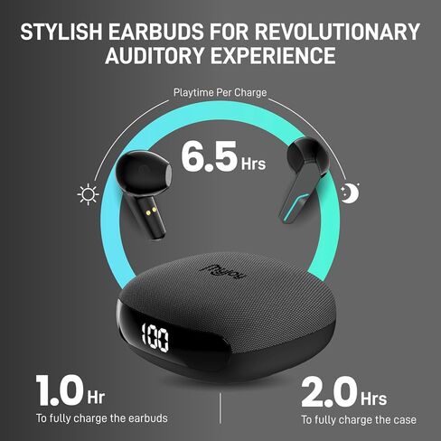 MyJoy Fashion Wireless Earbuds, Noise-Reducing Earbuds for Music, Podcasts, and Movies, IPX5 Sweatproof-Rated Headphones, Bluetooth Earbuds, Dual Microphone, 6.5-Hour Playtime, White in Saudi Arabia