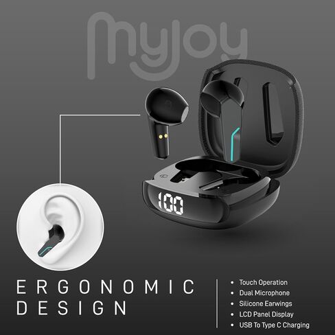 MyJoy Fashion Wireless Earbuds, Noise-Reducing Earbuds for Music, Podcasts, and Movies, IPX5 Sweatproof-Rated Headphones, Bluetooth Earbuds, Dual Microphone, 6.5-Hour Playtime, White in Saudi Arabia
