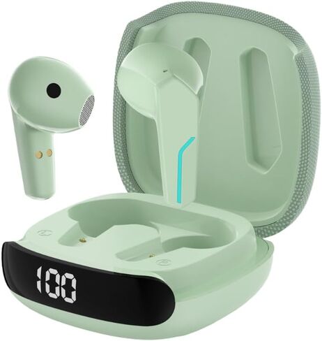 MyJoy Fashion Wireless Earbuds, Noise-Reducing Earbuds for Music, Podcasts, and Movies, IPX5 Sweatproof-Rated Headphones, Bluetooth Earbuds, Dual Microphone, 6.5-Hour Playtime, White in Saudi Arabia