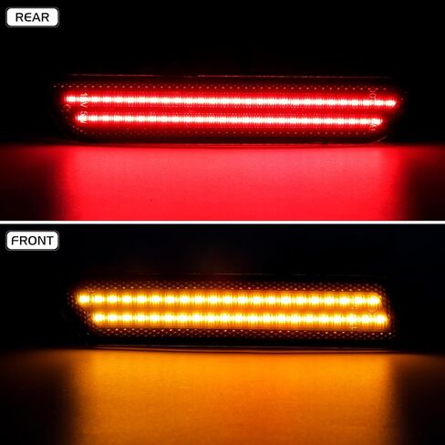 LED Side Marker Lights Front Rear Bumper Marker Lamps for 2010-2015 Chevy Camaro White, Smoked Lens Fender Reflectors 4PCS in Kuwait