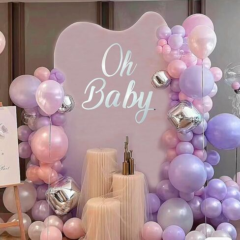 Oh Baby Sign for Backdrop, Oh Baby Sign Sliver Baby Shower Stickers Decorations Baby Letters for Baby Shower Oh Baby Acrylic Mirror Wall Decals Baby Shower Decor Oh Baby Decal Backdrop in Kuwait