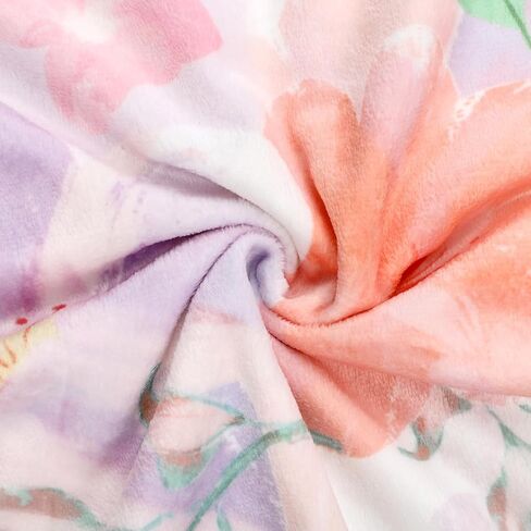 Baby Girls Blanket, Ultra Soft Mink Baby Blankets for Newborn with Double Layer, Dotted Backing, Multicolor Printed Receiving Crib Blanket, 30 x 40 Inches (Stylish Floral) in Saudi Arabia