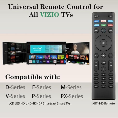Replacement Remote Control for Vizio Smart TV (XRT140), Compatible with E/V/M/D/P/PX Series LED LCD HD 4K UHD HDR Smart TVs in Saudi Arabia