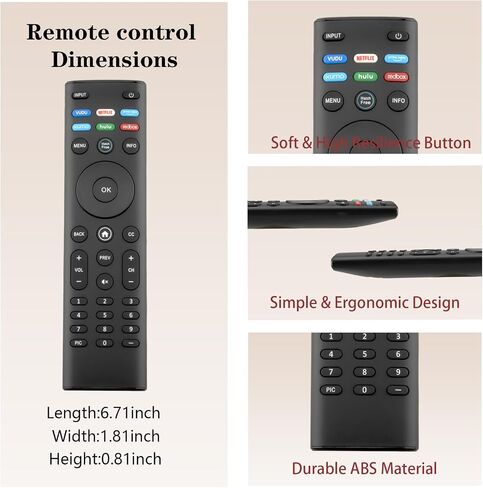 Replacement Remote Control for Vizio Smart TV (XRT140), Compatible with E/V/M/D/P/PX Series LED LCD HD 4K UHD HDR Smart TVs in Saudi Arabia