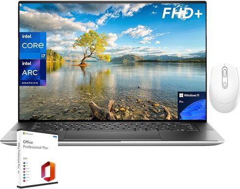Dell XPS 15 Business Laptop - Windows 11 Pro & Lifetime Microsoft Office, 15.6" FHD+ Display, CPU i7-13620H (10 core), 32 GB DDR5, 1 TB SSD, Arc Graphics A370M, WiFi 6, Backlit Keyboard, with Mouse in Saudi Arabia
