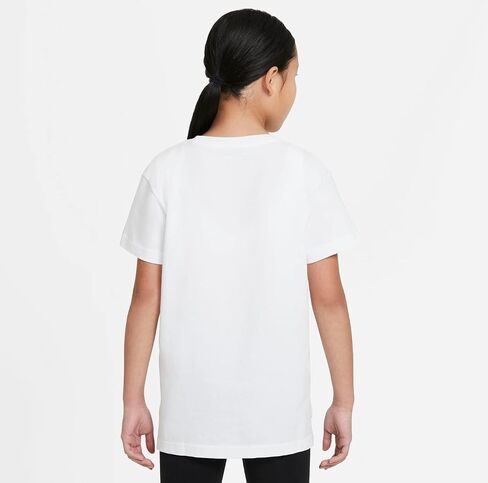 Nike Girl's NSW Tee DPTL Basic Futura (Little Kids/Big Kids) White/Ocean Bliss XL (18-20 Big Kid) in Saudi Arabia