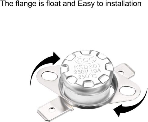 Uxcell KSD301 ترموستات 170 درجة مئوية/338 درجة فهرنهايت 10A مغلق عادة N.C ضبط مفتاح درجة حرارة القرص المفاجئ للميكروويف والفرن وصانع القهوة قطعتين in Kuwait