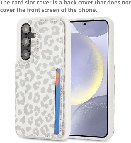 iCoverCase Compatible with Samsung Galaxy S24 Ultra Case with Card Holder, S24 Ultra Wallet Case for Women Men [RFID Blocking] PU Leather Protective Phone Case for S24 Ultra 5G (Gray Leopard) in Saudi Arabia