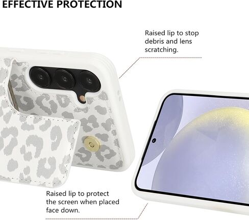 iCoverCase Compatible with Samsung Galaxy S24 Ultra Case with Card Holder, S24 Ultra Wallet Case for Women Men [RFID Blocking] PU Leather Protective Phone Case for S24 Ultra 5G (Gray Leopard) in Saudi Arabia
