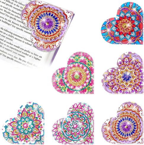 EEEKit Diamonds Painting Bookmark, Corner Bookmark Diamond Art Kits for Adults, DIY Flower Lotus Leather Page Book Mark, Back to School Supplies Gifts in Saudi Arabia