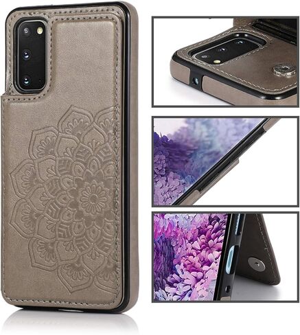Samsung Galaxy S20 FE 5G Case S20FE Card Credit Holder Wallet Protective Cover with Card Slot and Leather Case for Samsung S20 Fe 6.5Inch (Green) in Saudi Arabia