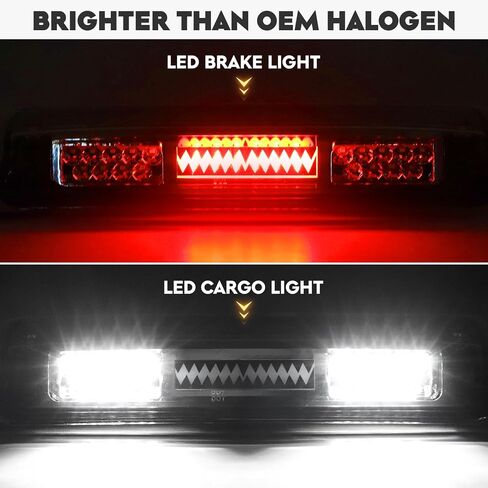 مجموعة مصابيح LED الخلفية + مصباح شحن الفرامل الثالث المتوافق مع 2004-2008 Ford F-150 F150 Pickup [نوع هالوجين المصنع] ضوء خلفي خلفي من Fleetside Styleside، 3 قطع، عدسات مدخنة in Kuwait
