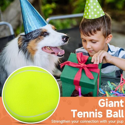 QDAN Giant Large Tennis Ball for Dogs: 9.5" Big Ball for Dogs for Outdoor Play, Big Tennis Ball Dog Toy, Dog Tennis Ball for Small Medium Large Dog, Yellow in Kuwait