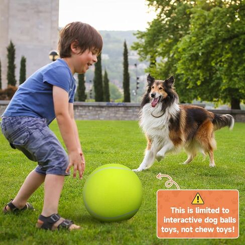 QDAN Giant Large Tennis Ball for Dogs: 9.5" Big Ball for Dogs for Outdoor Play, Big Tennis Ball Dog Toy, Dog Tennis Ball for Small Medium Large Dog, Yellow in Kuwait