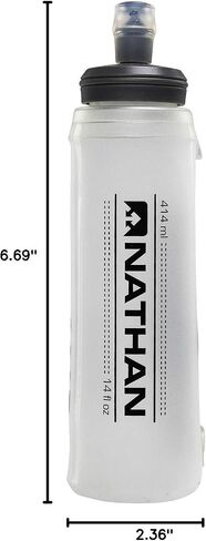 Nathan 14oz Soft Flask with Bite Top. Fits ALL Nathan Vests. Flexible Water Bottle in Saudi Arabia