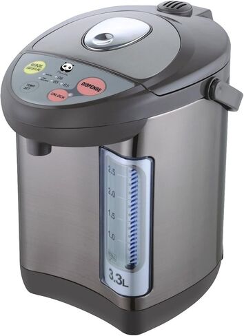 Panda Electric Water Boiler and Warmer, 3.3L, Stainless Steel/Black, Programmable, Automatic Shut-Off, Temperature Control, Boil Dry Protection, Heat Resistant Handle in Kuwait