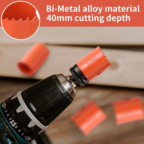 طقم منشار ثقب ثنائي المعدن، ARTIPOLY 17 قطعة 3/4 بوصة إلى 2-1/2 بوصة طقم منشار كامل الفتحة في علبة مع مماسك ومحولات ومفتاح سداسي وقطعة مثقاب للمعادن ولوحة PVC والجدران الجافة، فولاذ متين عالي السرعة in Kuwait