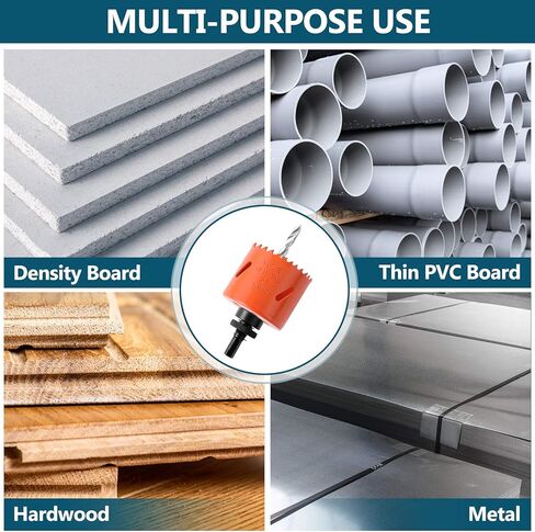 طقم منشار ثقب ثنائي المعدن، ARTIPOLY 17 قطعة 3/4 بوصة إلى 2-1/2 بوصة طقم منشار كامل الفتحة في علبة مع مماسك ومحولات ومفتاح سداسي وقطعة مثقاب للمعادن ولوحة PVC والجدران الجافة، فولاذ متين عالي السرعة in Kuwait