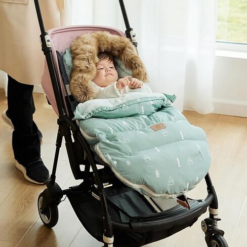 Baby Stroller Bunting Bags Stroller Footmuff Universal Sleeping Bag Winter Outdoor Hooded Bunting Bag Windproof and Water-Resistant Suitable Below 5 ℃ in Kuwait