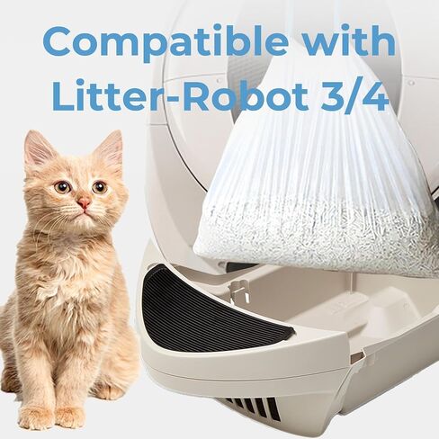 120 Pack Cat Litter Bags with Drawstring, Heavy Duty Cat Litter Box Liners Compatible with Litter Robot 3 4 Waste Bags Replacement, 10-12 Gallons of Capacity in Saudi Arabia