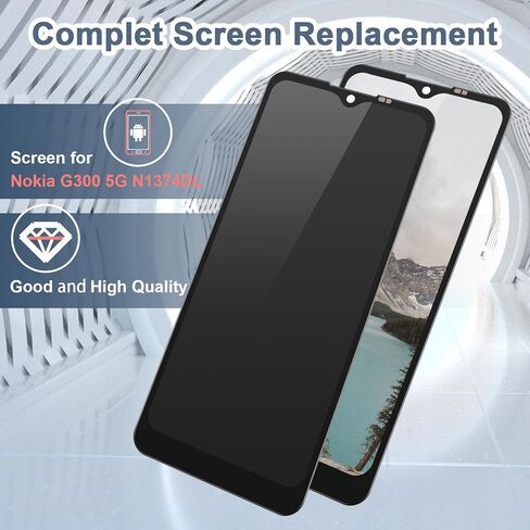 شاشة LCD لنوكيا G300 قطع غيار للشاشة لنوكيا G300 5G N1374DL مجموعة المحولات الرقمية لشاشة تعمل بلمس مع أدوات in Kuwait